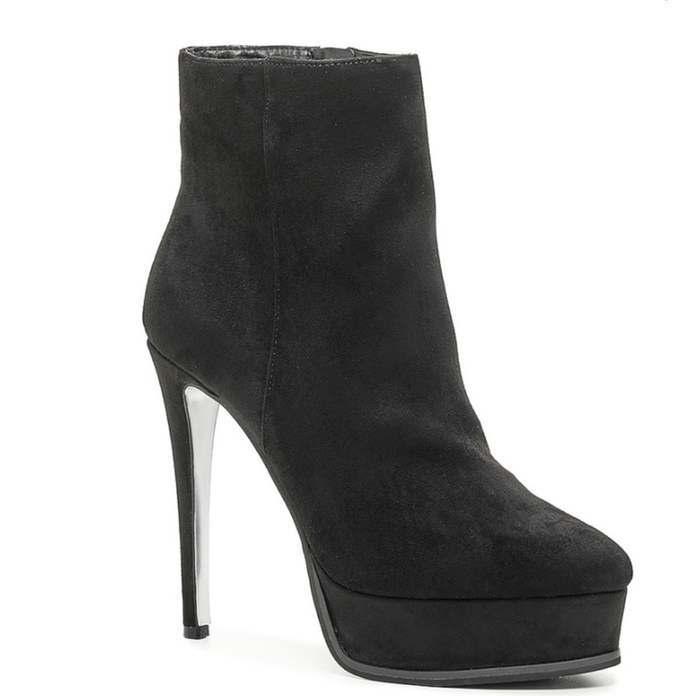 JLO by Jennifer Lopez Graham Black Suede Platform Booties
